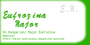 eufrozina major business card